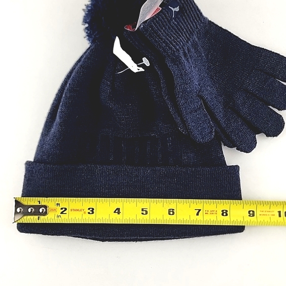 ⭐️3/ $30⭐️ PUMA Youth Knit Navy Blue Hat & Gloves Matching Set - Picture 10 of 11